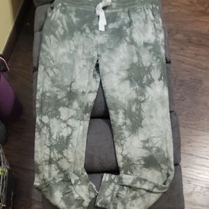 Women's Green Tye-dyed Sweat Pants